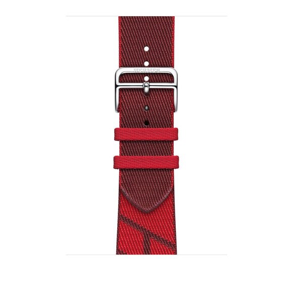 EUC Apple Watch Hermes band 41mm Single Tour Rouge de Cœur/Rouge H - Picture 1 of 6